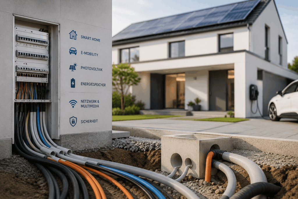Zukunftssichere Elektroinstallation mit Vorbereitung für Smart Home, Photovoltaik und E-Mobility